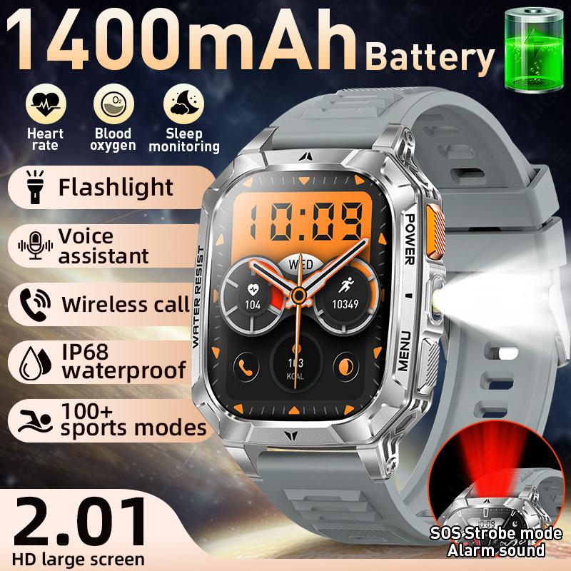 AK103 Outdoor Smart Watch Bluetooth Call Heart Rate Blood Oxygen Multi-Sport Smartwatch Black