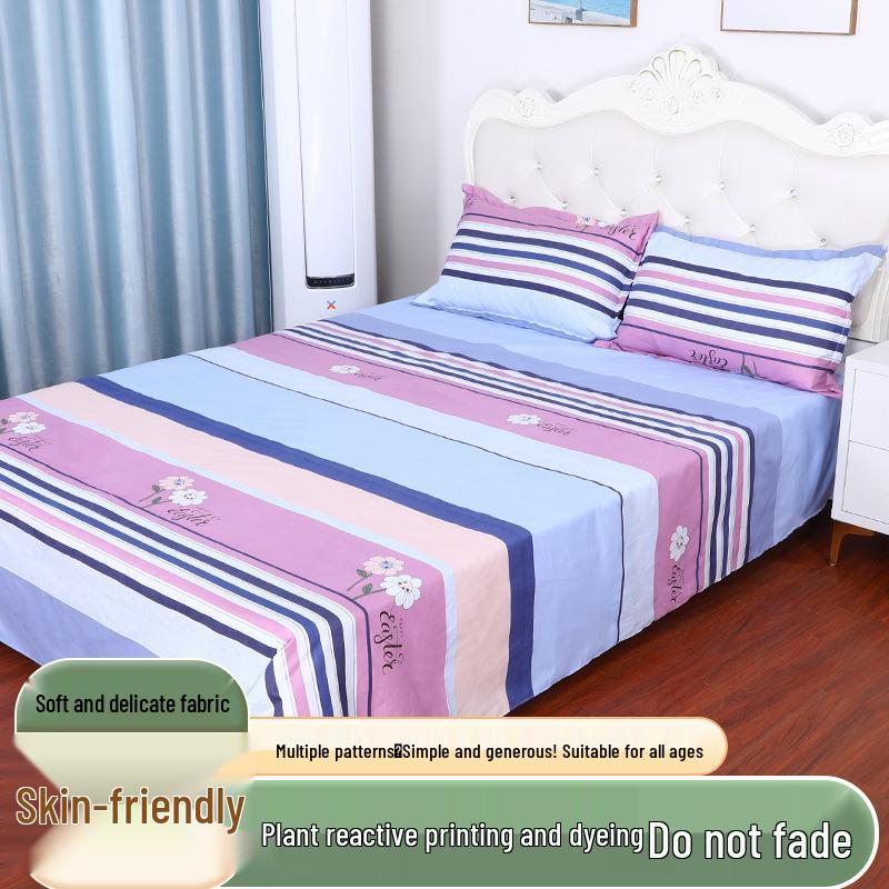 Cotton Dormitory Bedding Set: 3-Piece Quilt Cover and Single Sheet for Student Single Bed.