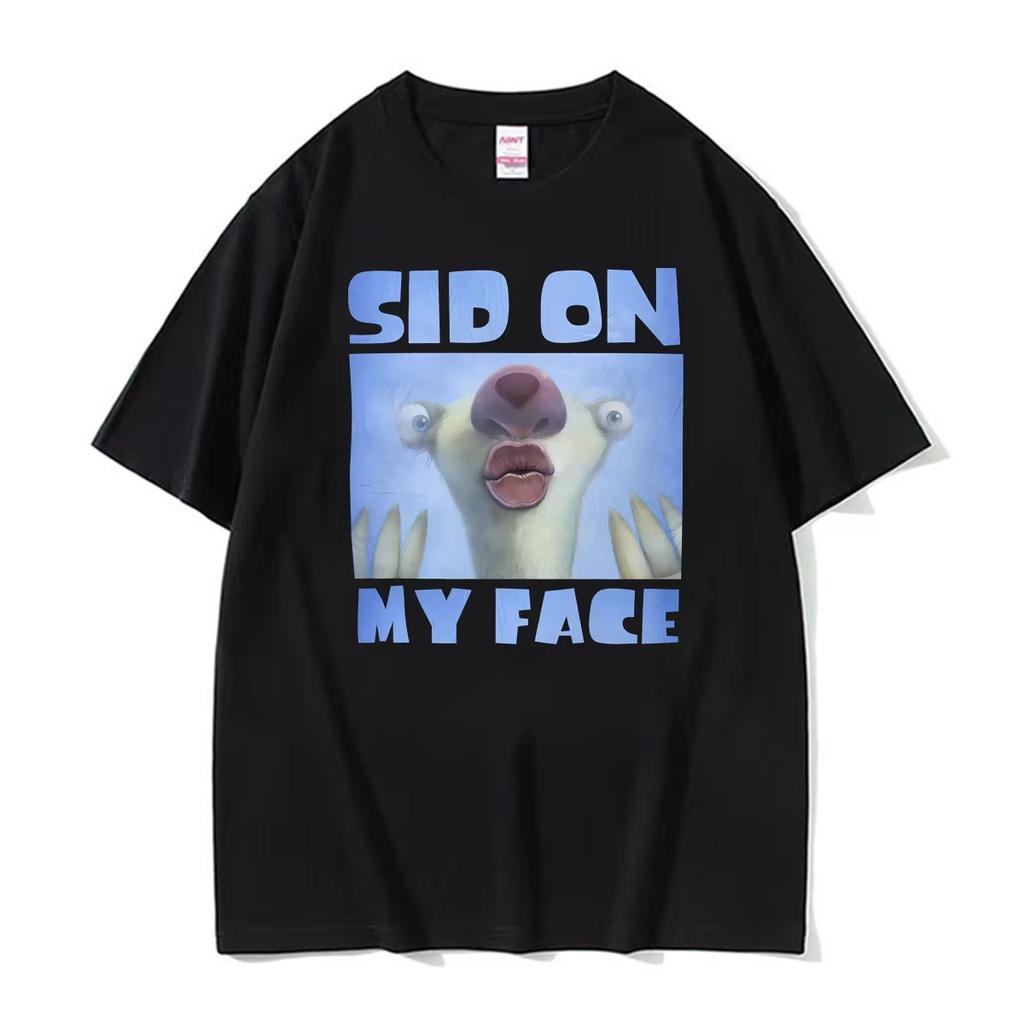 Rolig Sid På Mitt Ansikte Meme Förbannad Slatthjort Grafisk T-shirt Unisex Unisex Hög Kvalitet Sommar Vintage T-shirt Överdimensionerad Bomulls T-shirt