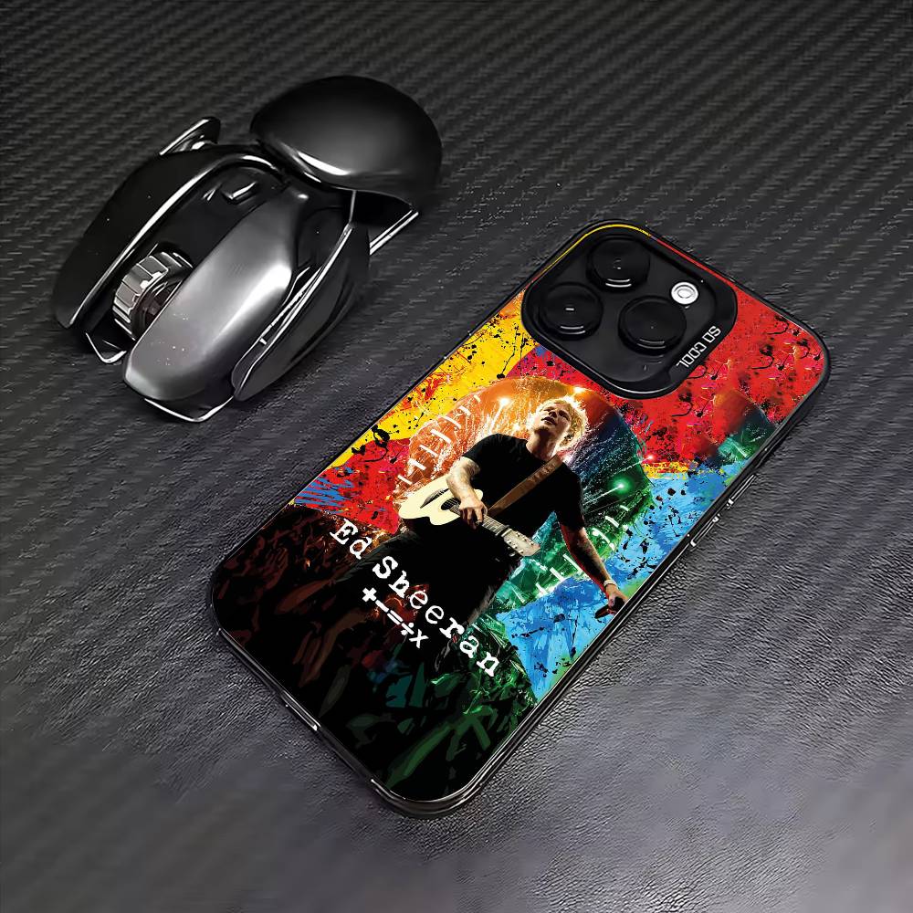 Singer E-Ed Sheeran Phone Case For iPhone17,16,15,14,13,12,11 Plus,Pro Max Colored Silver Plated Inside Cover
