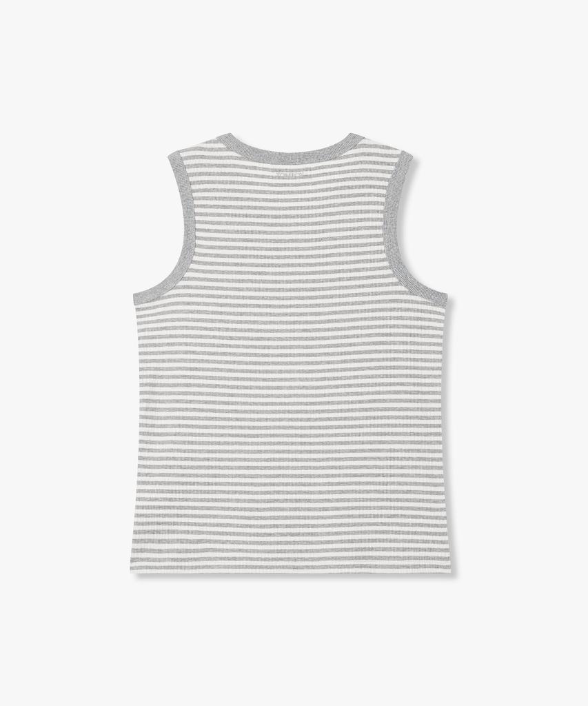 STUDIO TOMBOY Round Neck Sleeveless T-Shirt_Light Gray 9176222983
