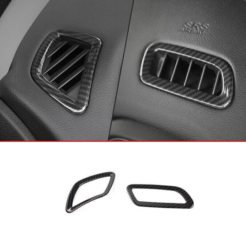 For Jeep Renegade 15-2023 Carbon Fiber Dash L&R AC Air Outlet Vent Trim 2pcs