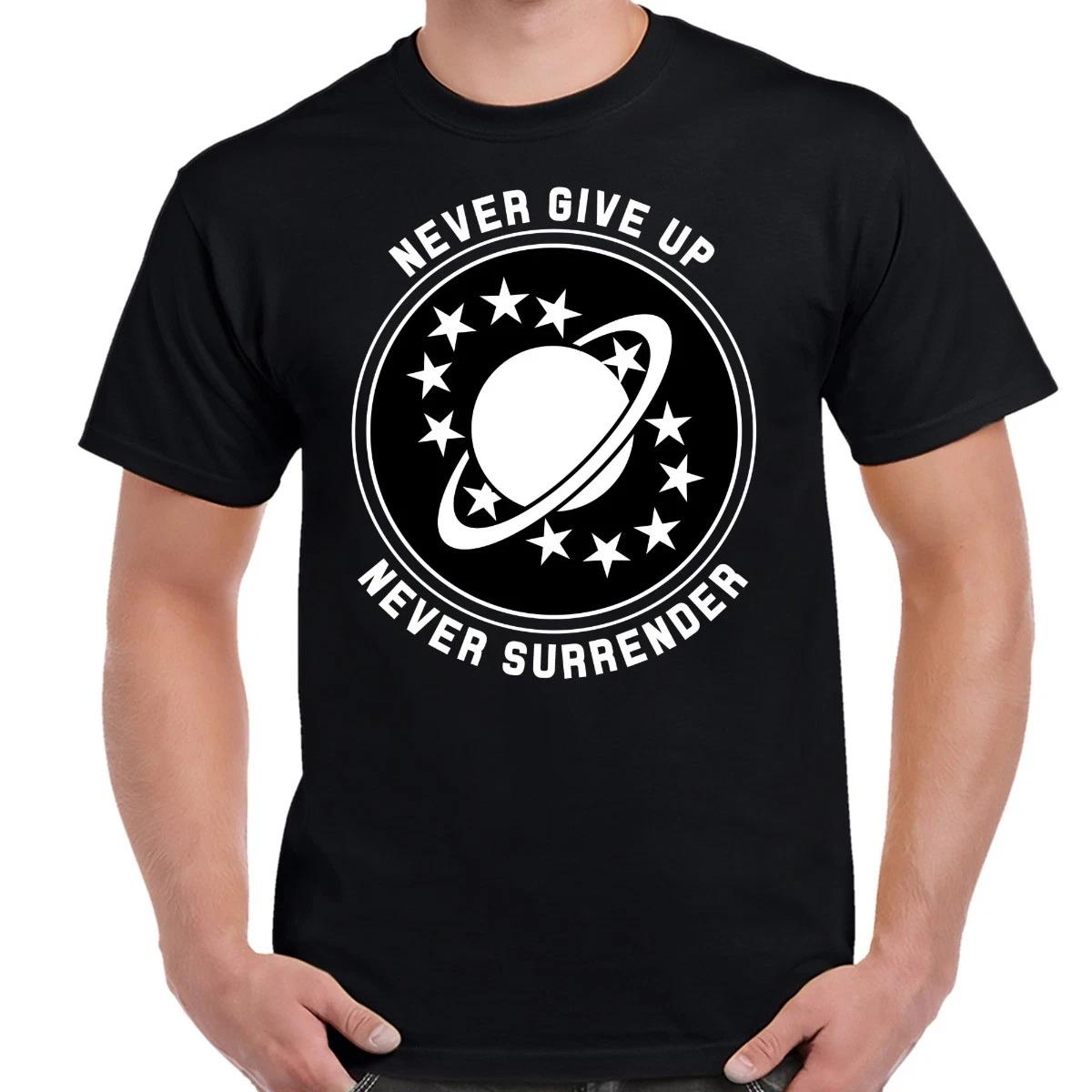 Galaxy Quest Never Give Up White Logo Adult T-shirt XXXL