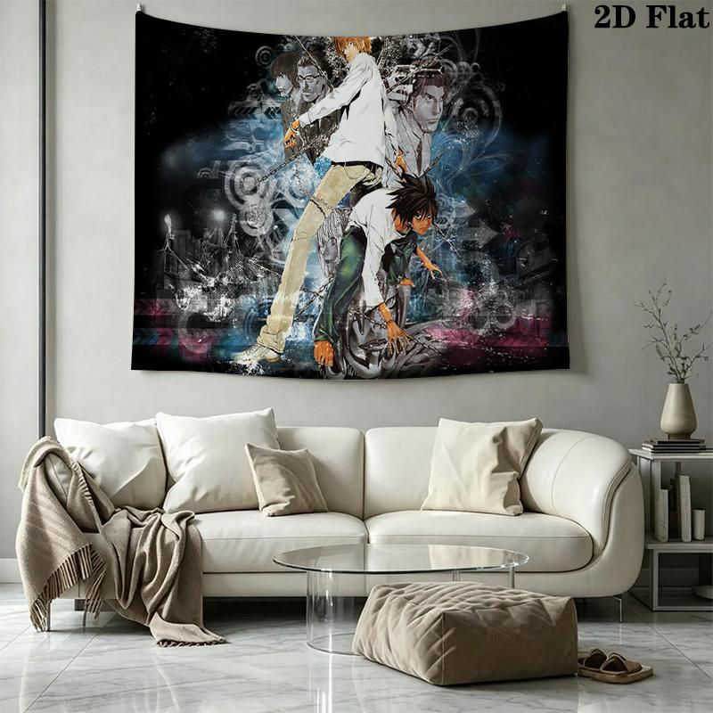Death Note Anime Wall Tapestry Aesthetic Wall Hanging Printed Fabric Blanket Decorative Tapestries for Bedroom Living Room Home Decor