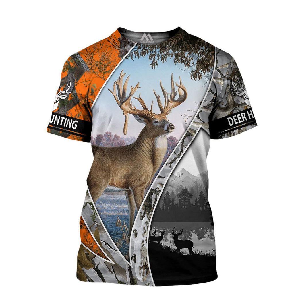 Hunter 3D Print Man's T-Shirt Teenagers Clothes Outdoor Sports Hunting Deer Hunting Short Sleeve Oversize Man T-shirt