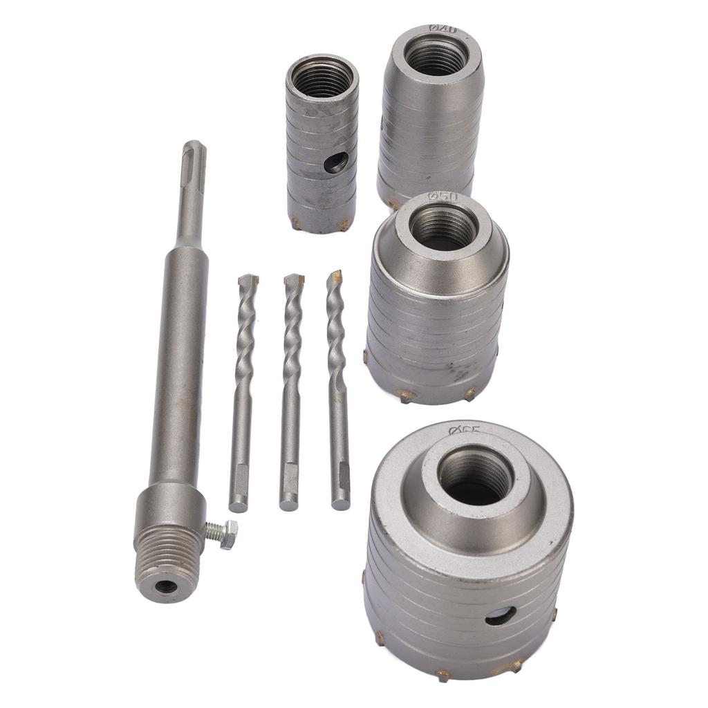 5 Stück Beton Lochsägen Set 30mm 40mm 50mm 65mm Schaft Wand Zement Mauerwerk Stein Ziegel Bohrer Sets