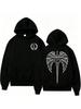 Men's "Angel Wings & Holy Sword" Print Hoodie – Loose, Trendy Pullover; Street-Style, Casual, Warm Hip-Hop Top
