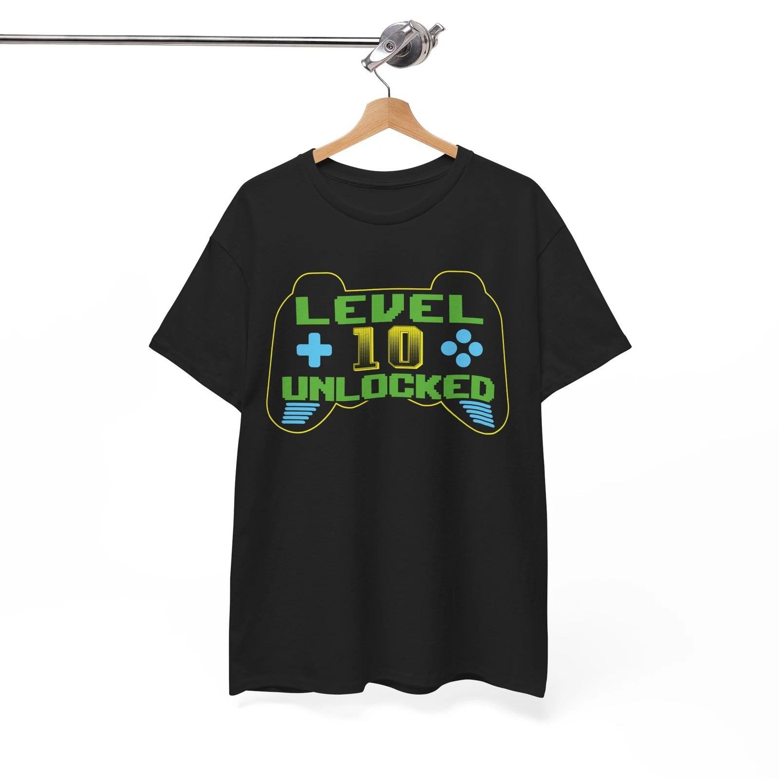 Level 10 unlocked T-Shirt | Retro Gaming Tee | Video Game Lover Shirt S