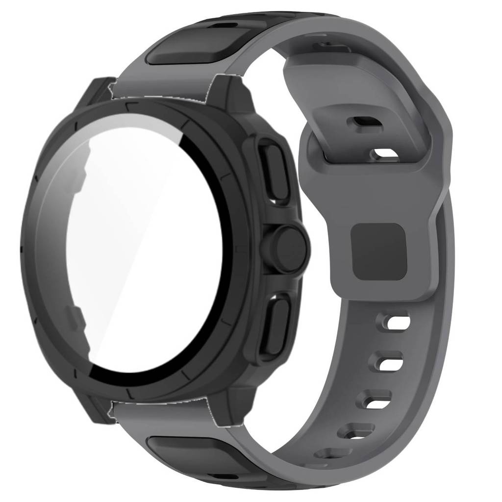 Silicone Band +Tempered Glass Case For Samsung Watch 7 40mm 44mm Strap Protector Cover For Samsung Galaxy Watch 7 44mm 40mm