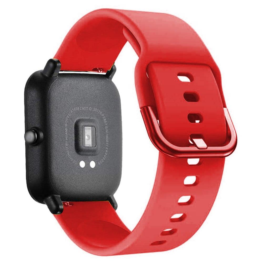 

20mm 22mm Watchband For Amazfit GTR GTS 4 Mini 3 2 PRO Silicone Strap Official Replacement band Amazfit GTS 4-3-2 mini червоний