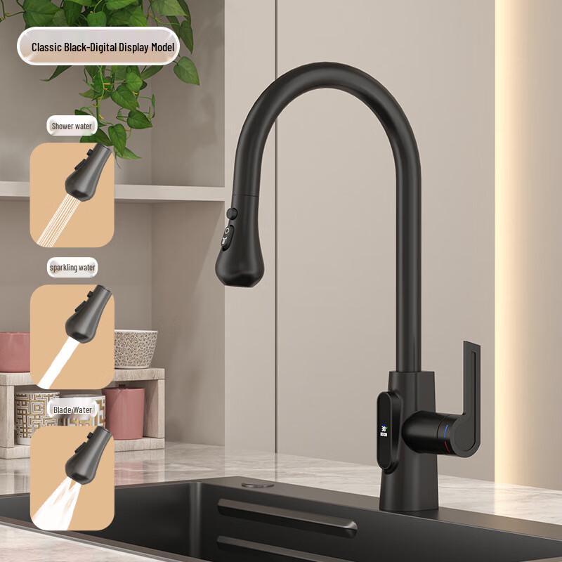 TLXT Kitchen Pull-out Faucet with Hot & Cold Water
