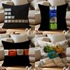 Text Keyboard Cushion Cover Anti-dustmite Pillowcase Invisible Zipper Silky Short Plush Sofa Cushion Cover