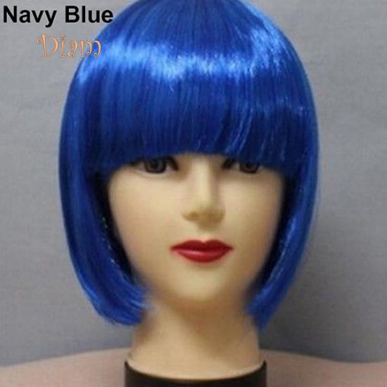 Tenfyer Fashion Women's Sexy Full Bangs Kort Rett Parykk BOBO Cosplay Party Full Parykker