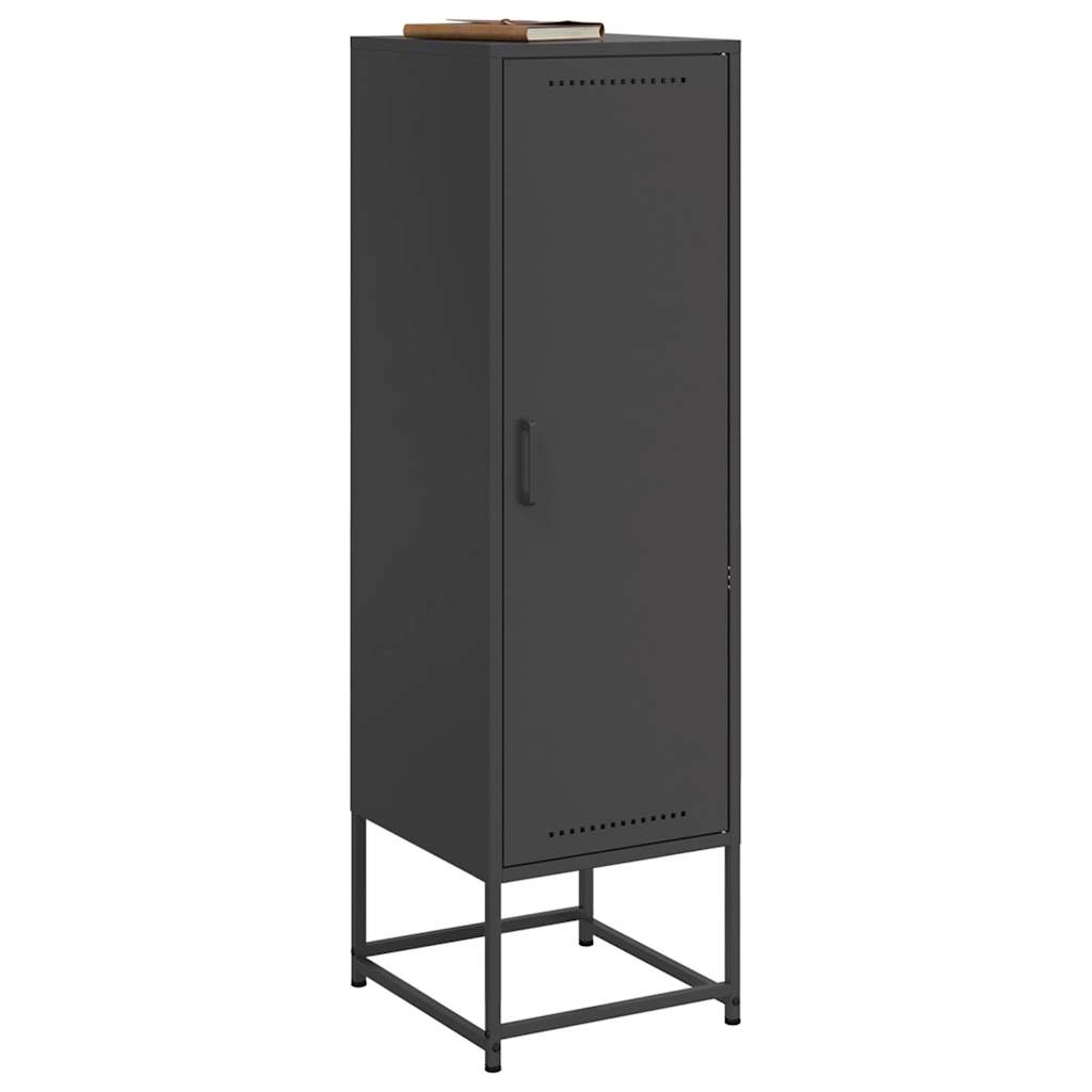 Vidaxl Szafka, Czarna, 36X39X123 Cm, Stal
