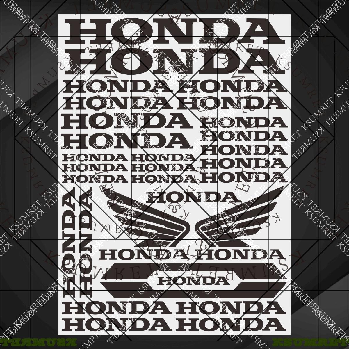 Vinyl Honda Motorcycle Sticker Helmet Logo Decals чёрный