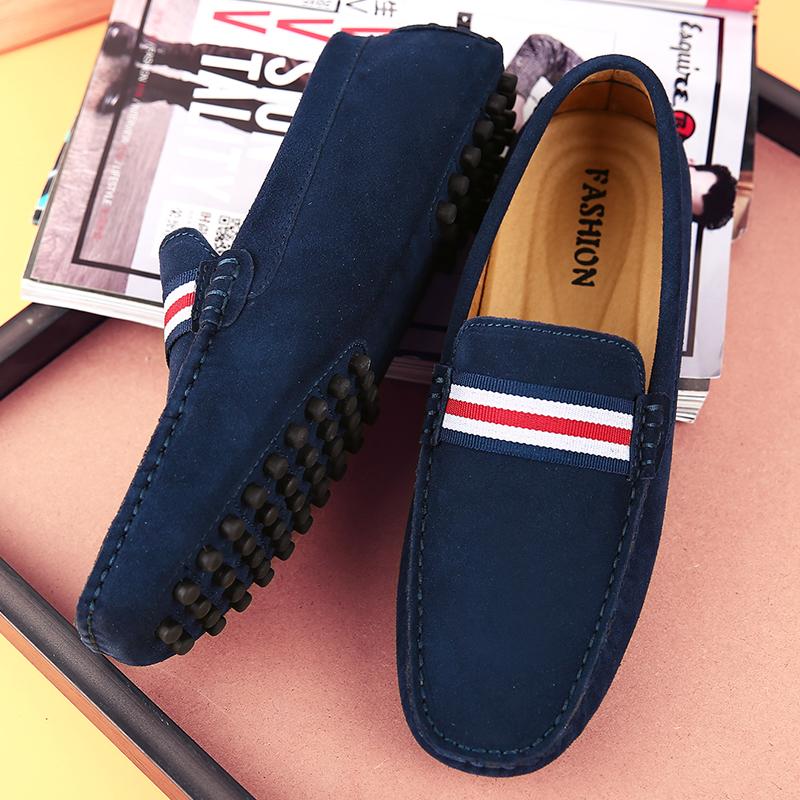 Realheren Fashion Men Shoes Suede Leather Slip On Casual Shoes Mens Loafers Men's Flats Driving Shoes Plus Big Size 50 51 52 53