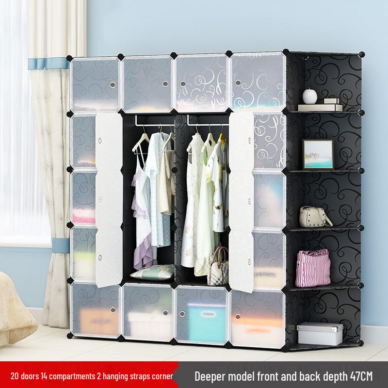 Vanden Minimalist Plastic Wardrobe: Children's & Adult Bedroom/Dorm Single Resin Storage Closet