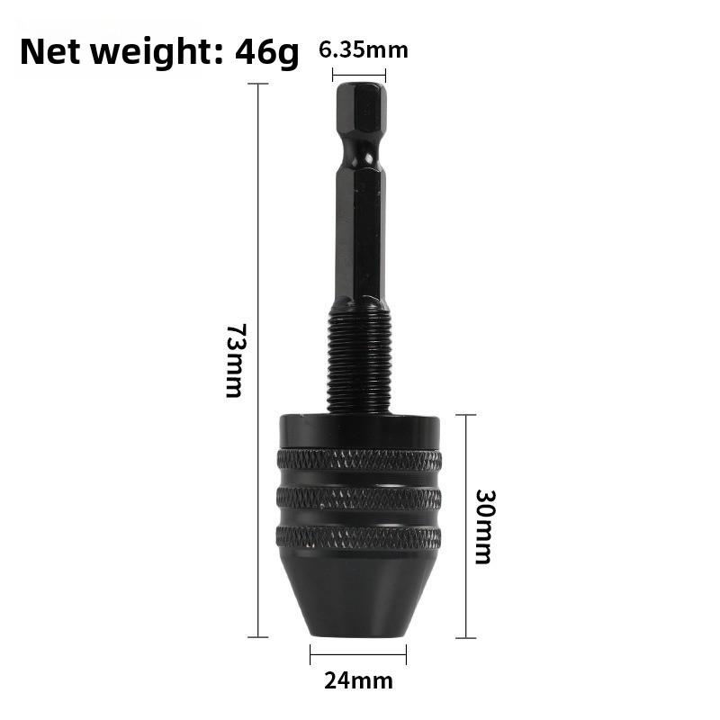 Mini Keyless Drill Chuck 0.3-8mm Self-Tighten Electric Drill Bits Collet Fixture Tools 1/4" Hex Shank Quick Change Converter