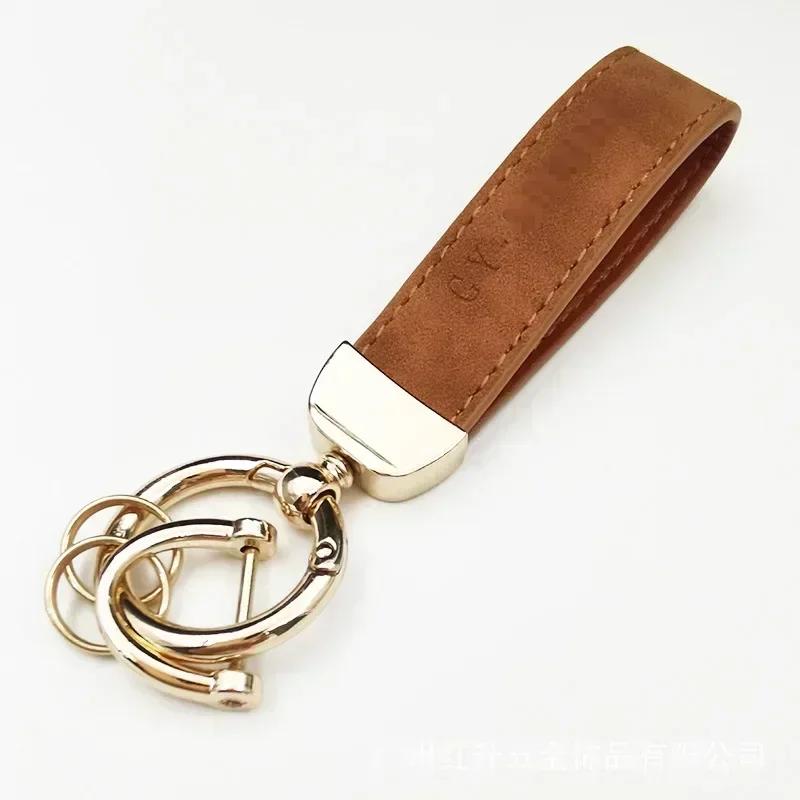 

Custom Name Logo Leather Car Moto Keychain Personalized for Men and Women Keyring Creative Simple Key Chains Ring Gift Blank