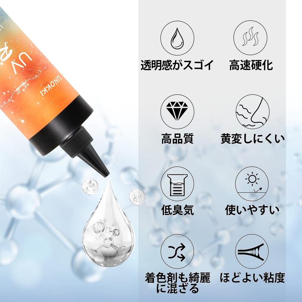 UNOKKI Harzflüssigkeit, Hochtransparent, 500g, UV/LED-kompatibel, Großpackung, Hochtransparente UV-Harzflüssigkeit, Klares UV-Harz für Schmuckherstellung
