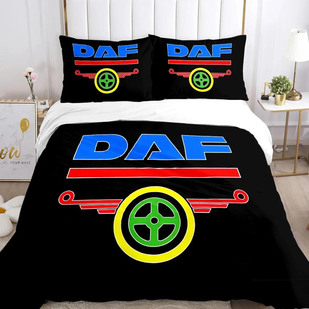 Comforter Daf Truck Logo Cartoon Comforter Bedding Set Soft And S For Teens Boy Single Double Queen King