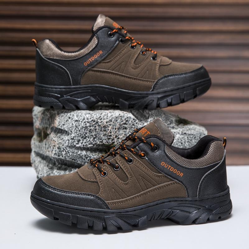 

Lace-up sneakers men s flat-heeled tooling shoes spring and autumn construction site fashion mountaineering shoes 40 коричневый