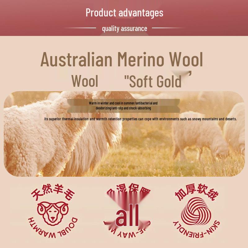 Mid-Calf Snow Mountain Thick Merino Wool Ski Socks - 90% Wool for Outdoor Sports