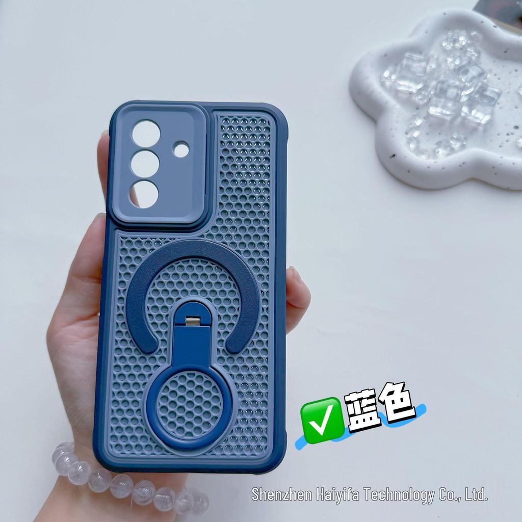 Samsung S26 Ultra Magnetic Rotating Stand Case, S25 Mesh Heat Dissipation, A27 Drop-Proof Cross-Border Phone Case