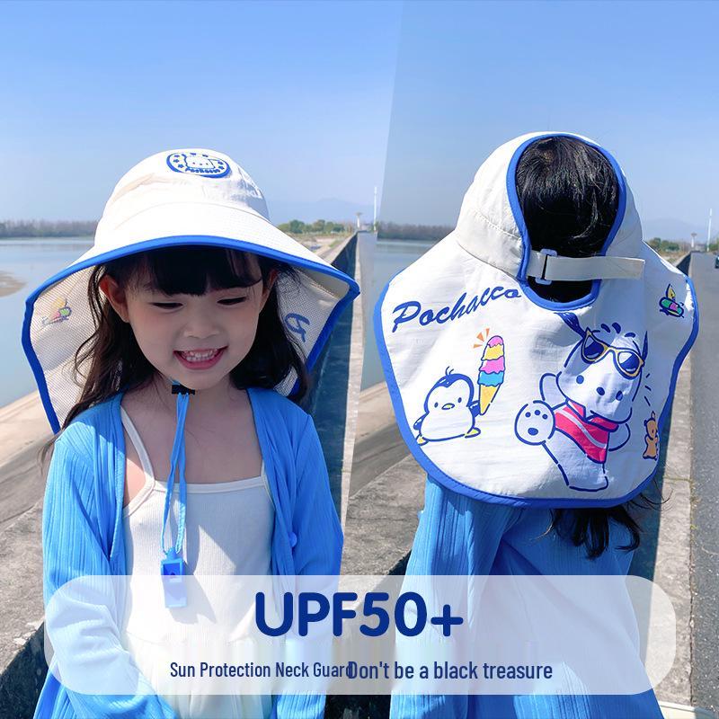 Kids' UV Protection Wide Brim Straw Sun Hat for Boys & Girls