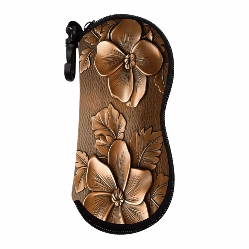 Hanging Sunglasses Storage Bag Leather Sunglasses Holder Butterfly Print Eyeglass Case  Women