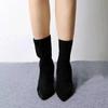 Fashion Fashion Women's Boots Sexy Pointed Toe High Heel Boots Suede Casual Booties Slim Fit Elastic Boot Temperament Women Boots Botas