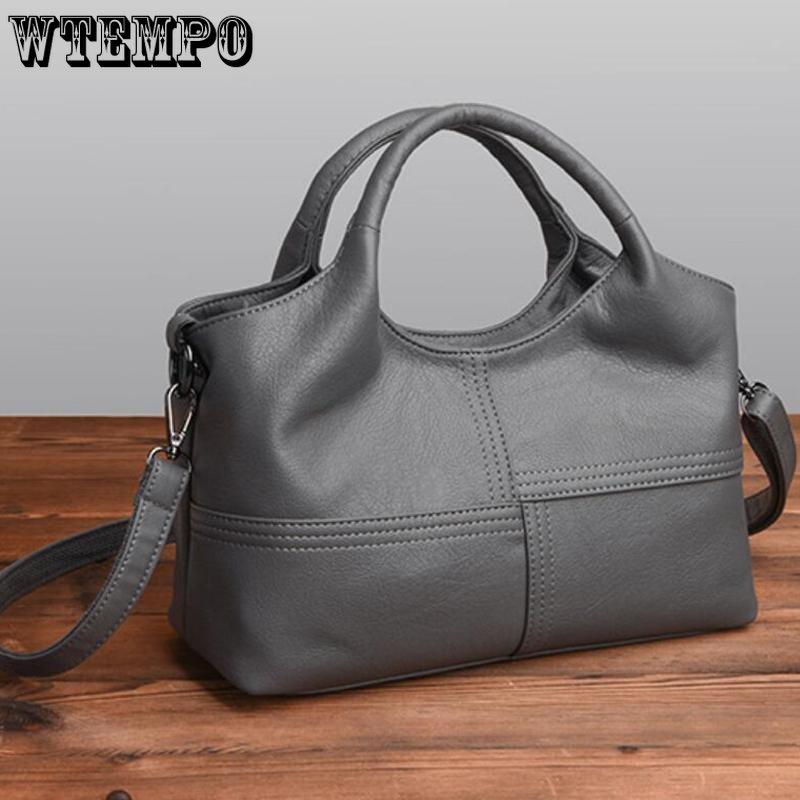 WTEMPO Hochwertige Damentasche, weiche PU-Lederhandtasche, Damen-Umhängetasche, solide Umhängetasche