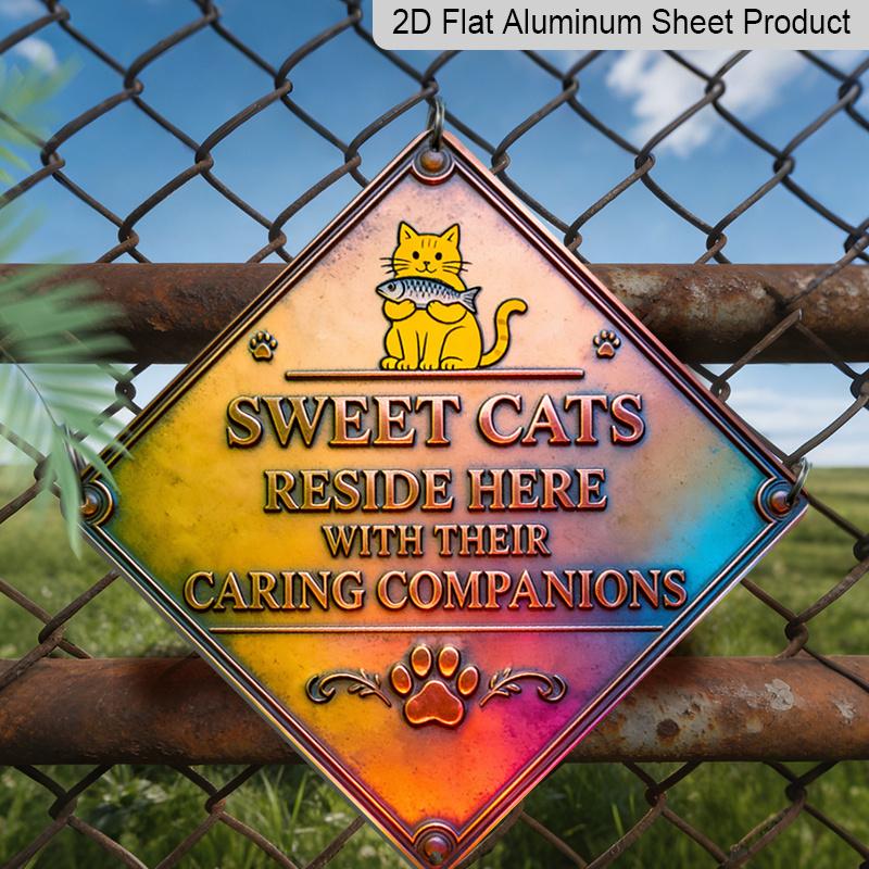2D Flat - 1pc Design Featuring A Cat Companionship Theme, This Vintage Metal Sign, Makes A Perfect Home Decor Gift for Cat Lovers, Suitable for