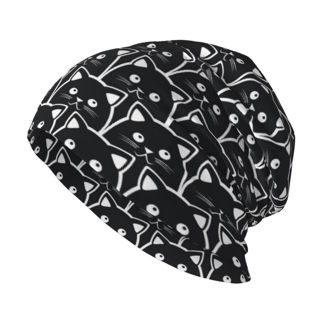 Cartoon Cat Print Pattern Retro Street Hip-hop Knit Hat Universal Skin Friendly Comfortable Warm Winter Hat Outdoor Casual Gift