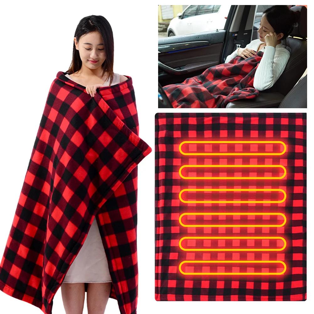 12V Car Electric Heated Blanket Mat For Cold Weather Winter Warm Travel Electric Heated Blanket Mattress For Cars Trucks RVs