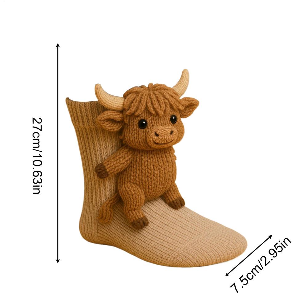 3D Knit Animal Socks Cozy Fuzzy Thick Warm cute Socks 3D Cute Jyora/raccoon/koala/ Rabbit/panda Knitted Socks Christmas Gift