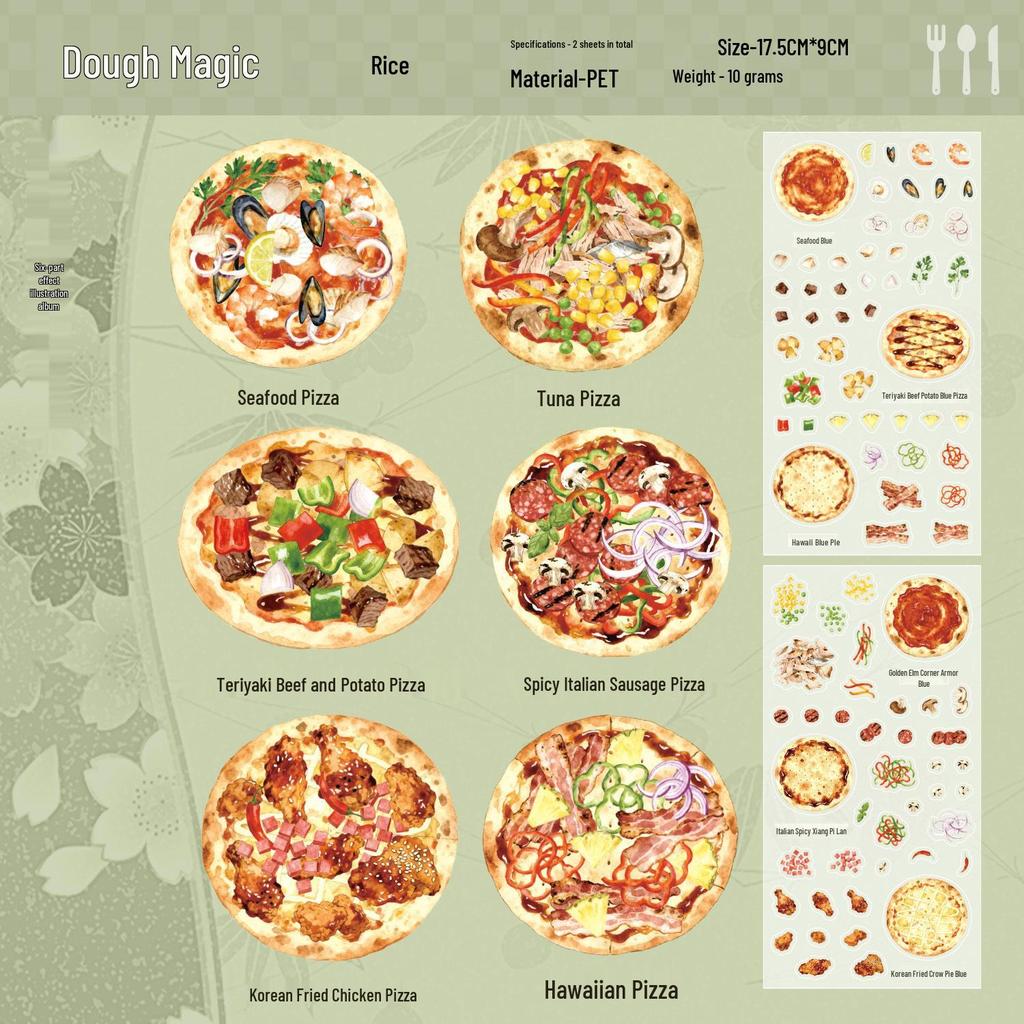 Yu Xian Rice Series: Colorful Korean-Style DIY Pet Landscaping Stickers (2 Sheets, 6 Styles)