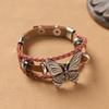 Vintage Maillard Wasteland Wind Cowhide Stacked Bracelet Bohemian Exotic Bracelet Medieval Accessories Women