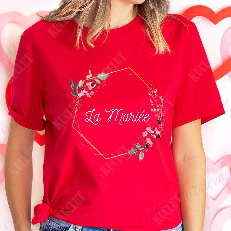 EVJF Future Bride T-shirt French Bridal Wedding Team Bride Tops Unisex Bachelorette Hen Party Tshirt Floral Bridesmaid Tees