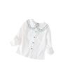 Academy Style Girls' Thin Shirt with Doll Collar & Embroidery – Autumn Collection for Older Children