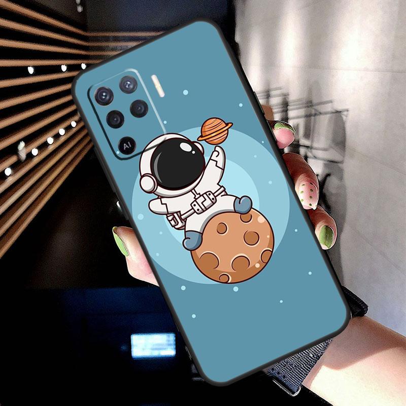 Star Astronaut Cute Case For Oppo A5 Pro A15 A17 A57 A77 A18 A38 A58 A78 A98 A94 A74 A54 A16 A76 A96 A40 A60 A80