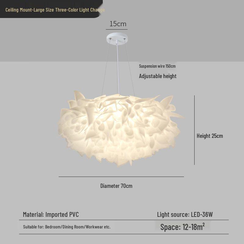 2025 Modern Minimalist Petal Ceiling Light - Full Spectrum, Warm & Romantic for Master Bedroom