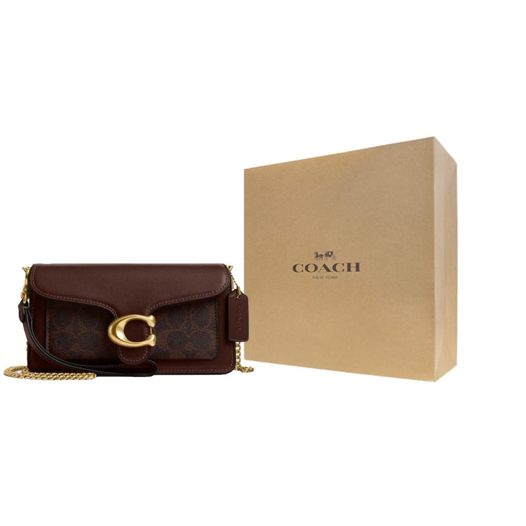 COACH Tabby Artificial Leather With Cow Leather Crossbody Bags Small Women's Maple Brown CCD26-B4MPL