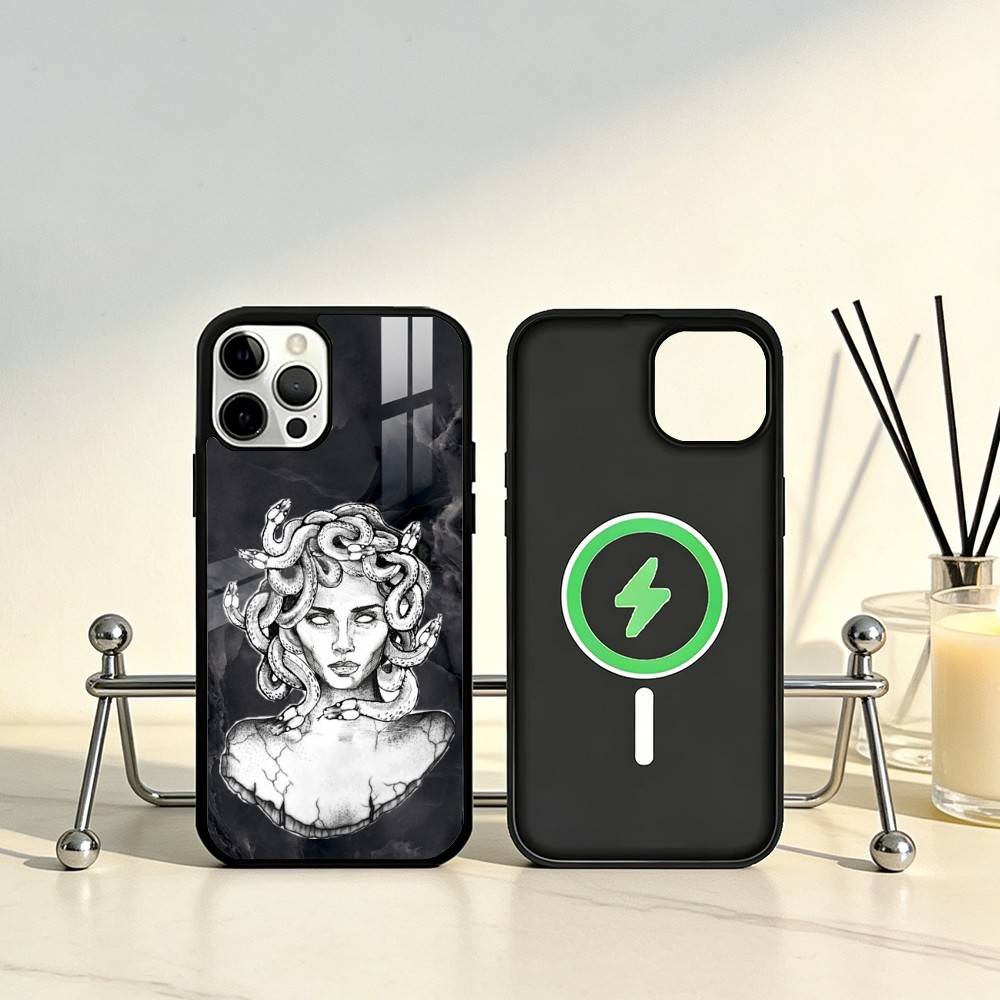 Medusa G-Greek Mythology Phone Case For iPhone17,16,15,14,13,12,11 Plus,Pro Max Magnetic For Magsafe Wireless Charging
