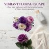 Toilet Wall Stickers Purple Pink Flower Design Self Adhesive Waterproof Bathroom Home DIY Decoration