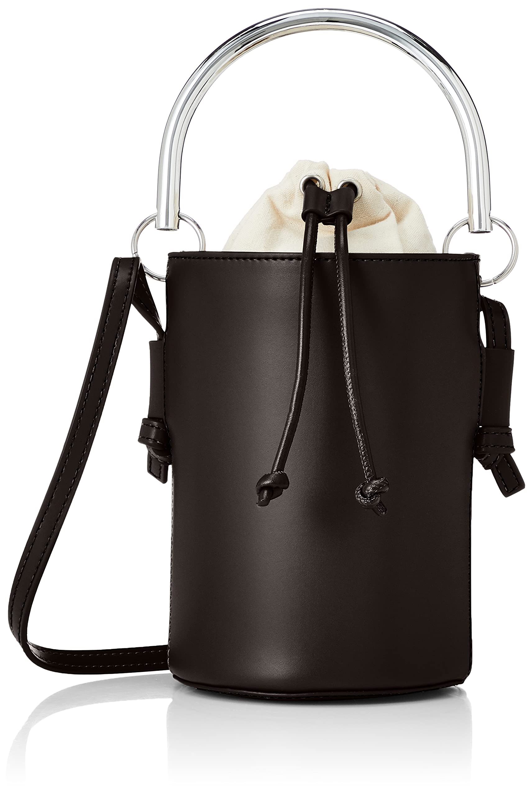 ИДЕНТИФИКАТОР FRAY. Женская сумка-ведро с металлической ручкой FWGB214318, Черная