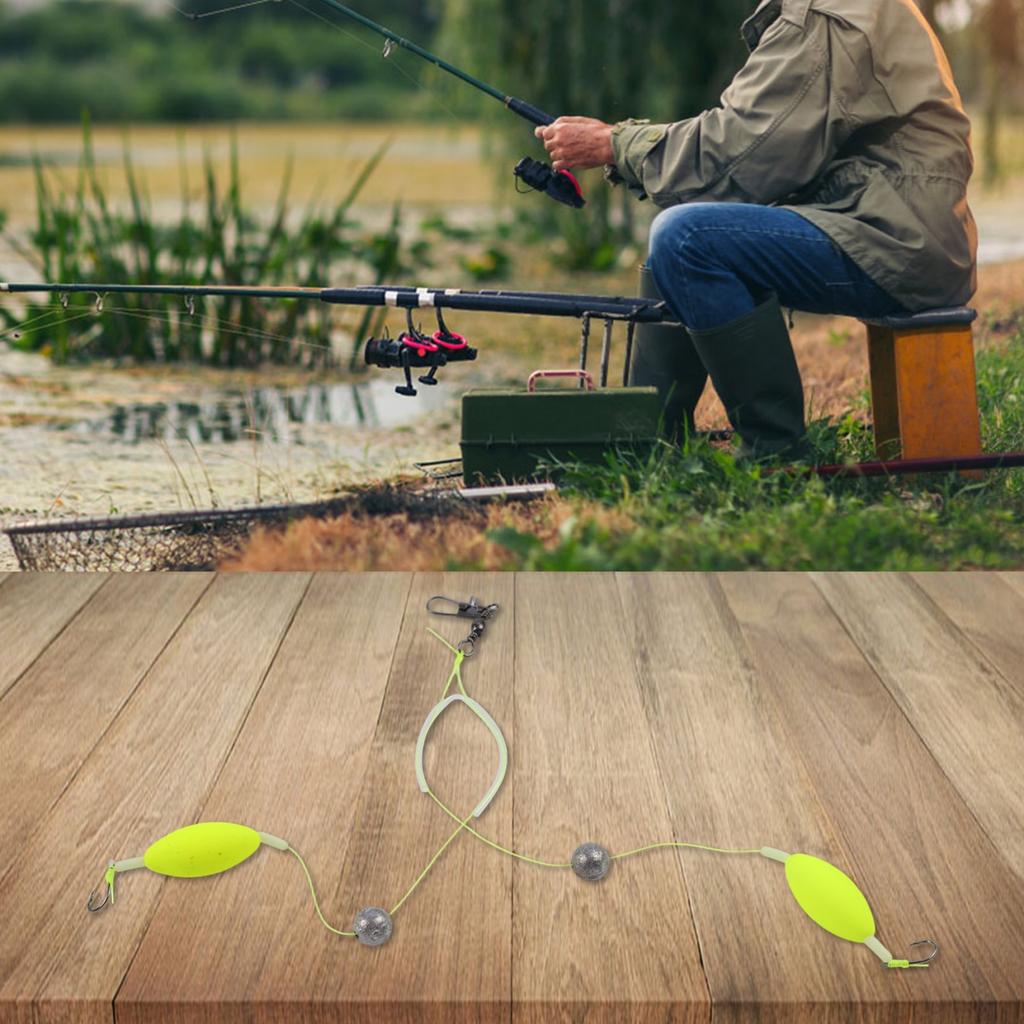 Attractive Silver Finish Double-Hook Rig Fishing Hooks Metal Fishing Hooks