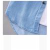 Summer New Vintage Artistic Men'S Short-Sleeve Denim Shirt Solid Color Lapel Collar Loose Casual Versatile Shirt
