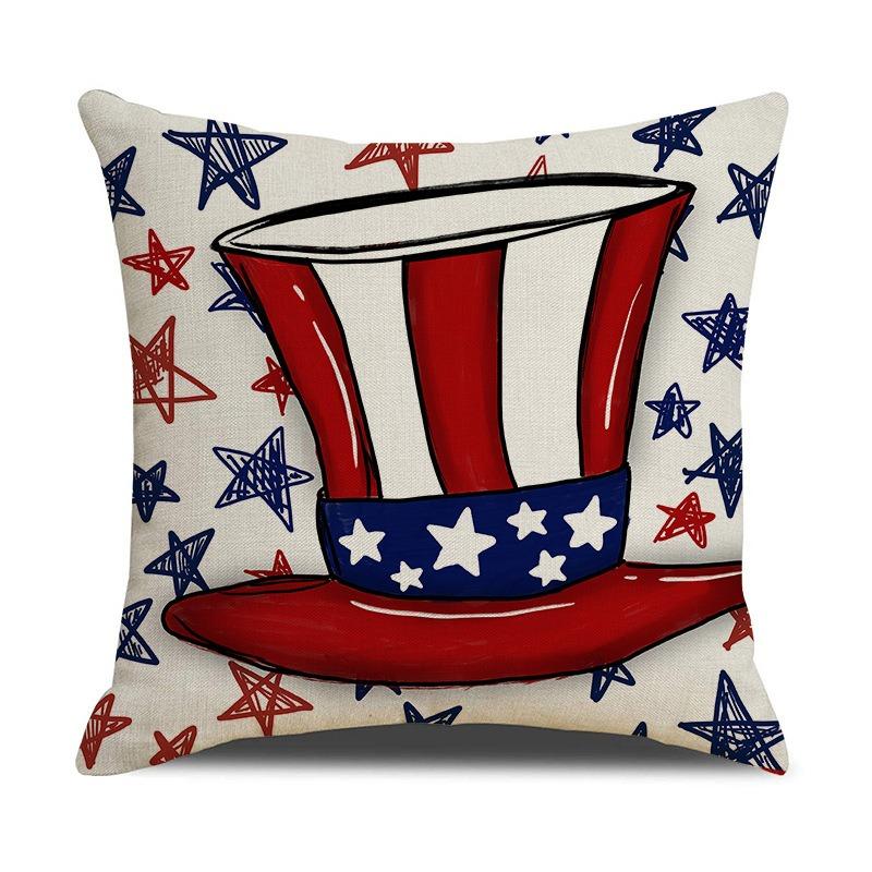 4Th Of July Printed Home Decor Pillow Cover Bedroom Living Room Sofa Decoration Polyester Cushion Cover With Zipper