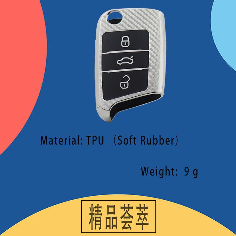 TPU Carbon Fiber Car Remote Key Cover Case Shell Key Fob for Polo Golf 7 MK7 Tiguan passat Octavia Kodiaq Karoq Ateca Leon Protector Holder